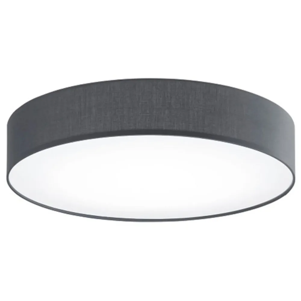 Deckenlampe Noad Grau Metall/Stoff 50 cm 10 cm - Farbe: anthrazit - LED - Lichtfarbe: Neutralweiss - Material: Metall/ Stoff - Deckenlampe- LED