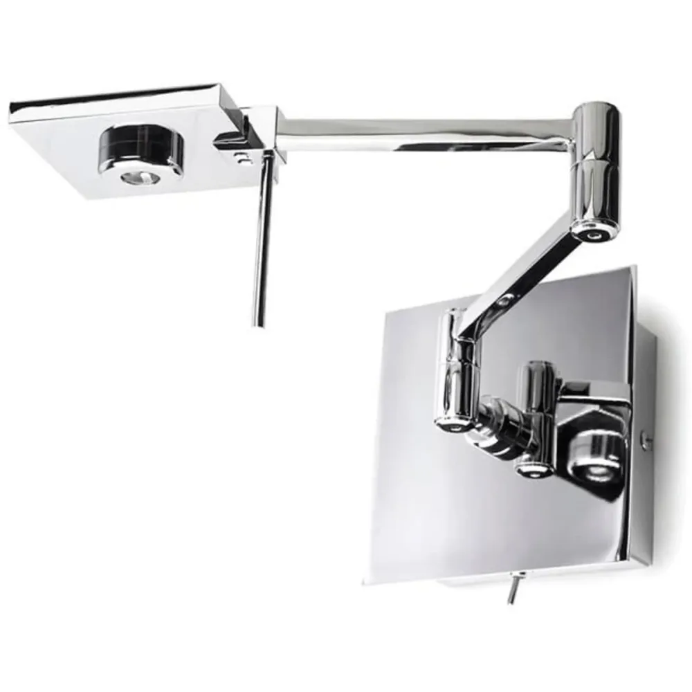 Wandlampe Chaim Grau Metall 7 cm - Farbe: chrom - LED - Wandlampe- LED Energiesparlampe