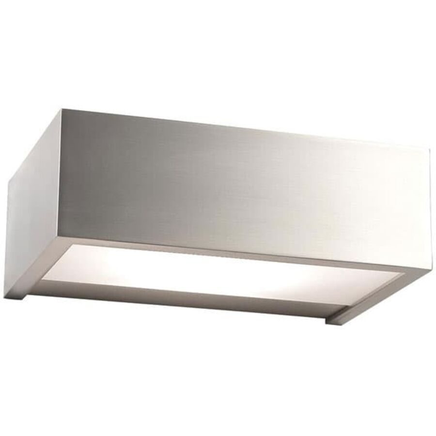 Wandlampe Apollo Grau Metall 15 cm 5 cm - Farbe: Nickel matt - LED - Wandlampe- LED Energiesparlampe