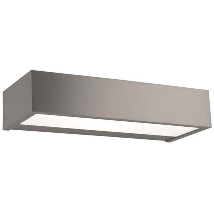 Wandlampe Apollo Grau Metall 30 cm 5 cm - Farbe: Nickel matt - LED - Wandlampe- LED Energiesparlampe