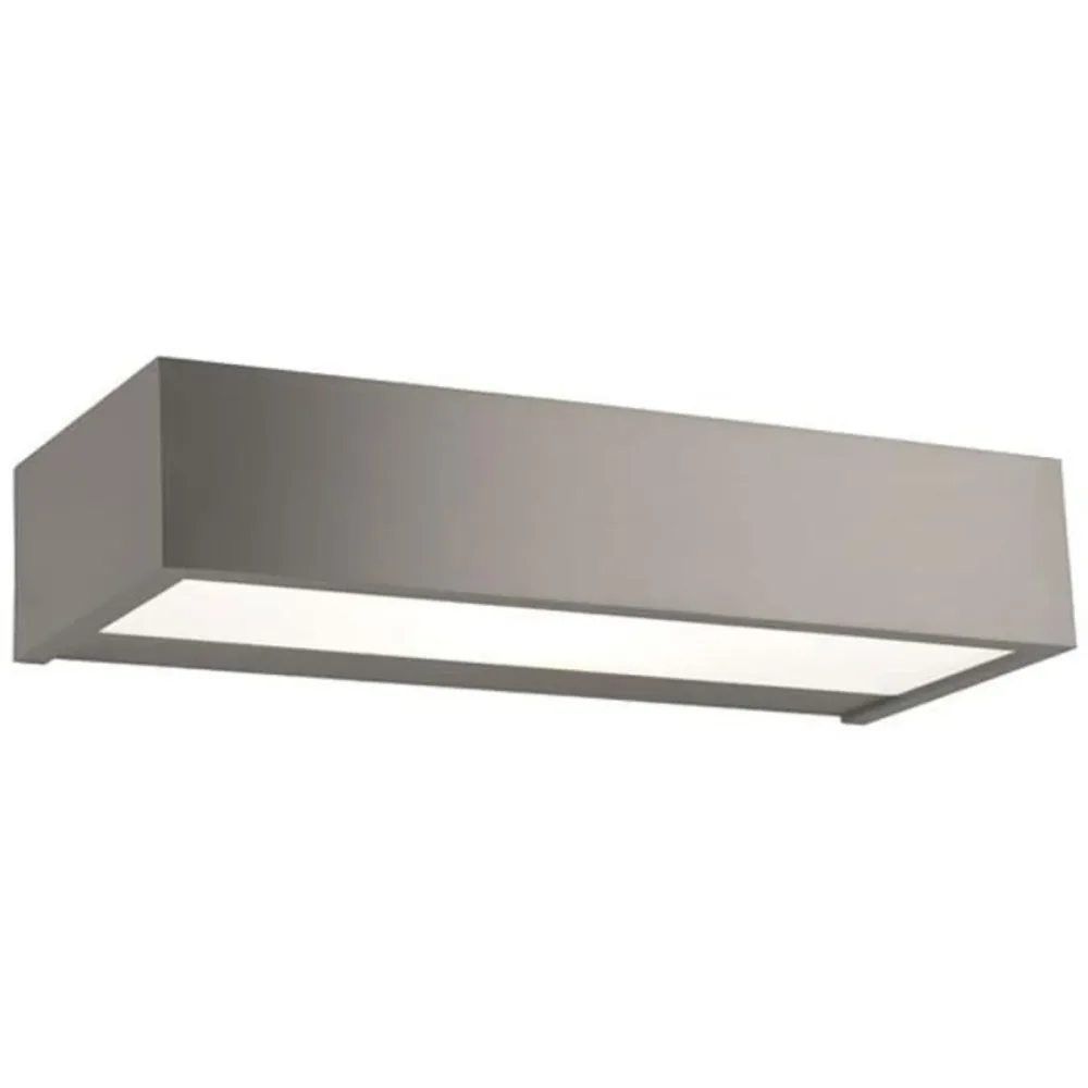 Wandlampe Apollo Grau Metall 30 cm 5 cm - Farbe: Nickel matt - LED - Wandlampe- LED Energiesparlampe