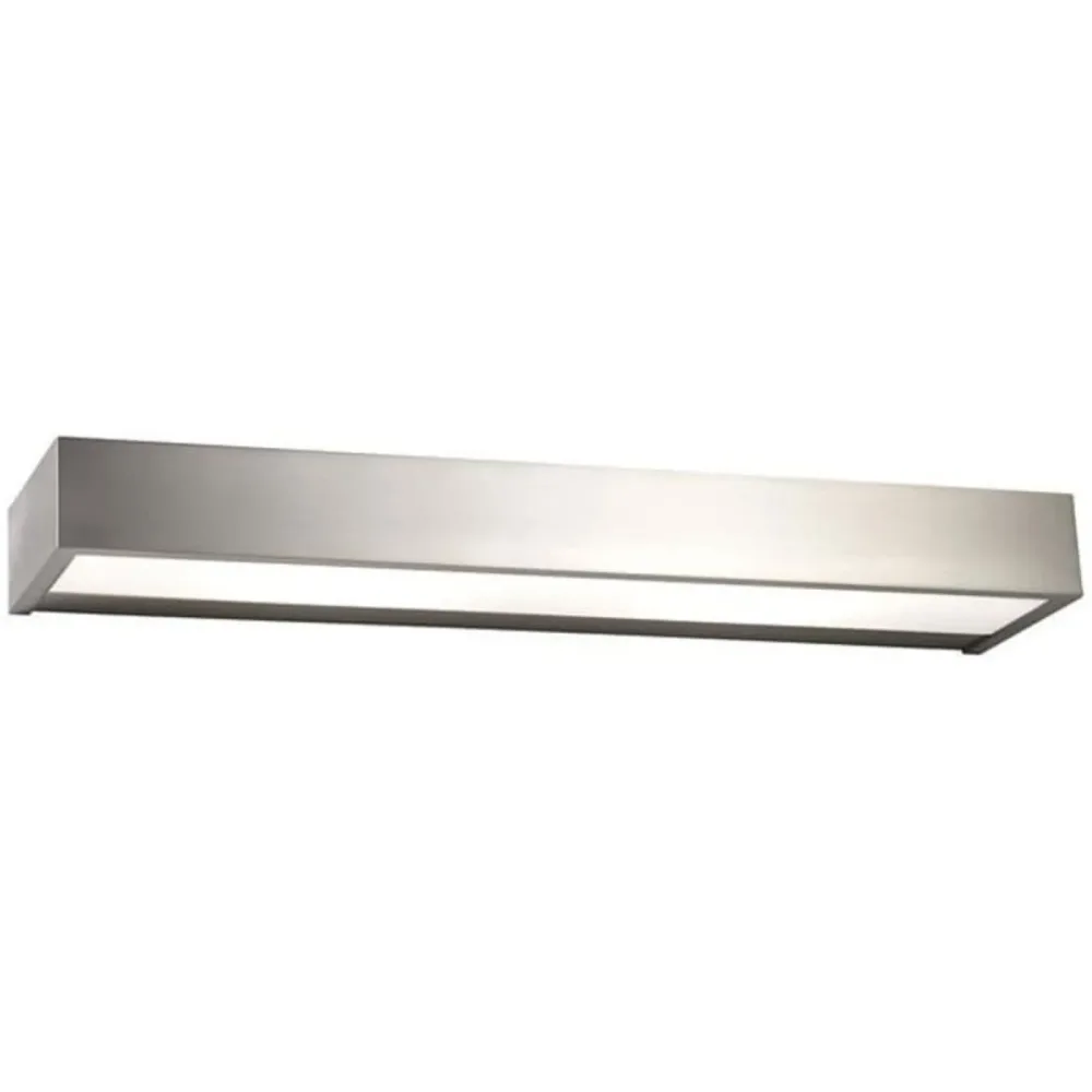 Wandlampe Apollo Grau Metall 60 cm 5 cm - Farbe: Nickel matt - LED - Wandlampe- LED Energiesparlampe
