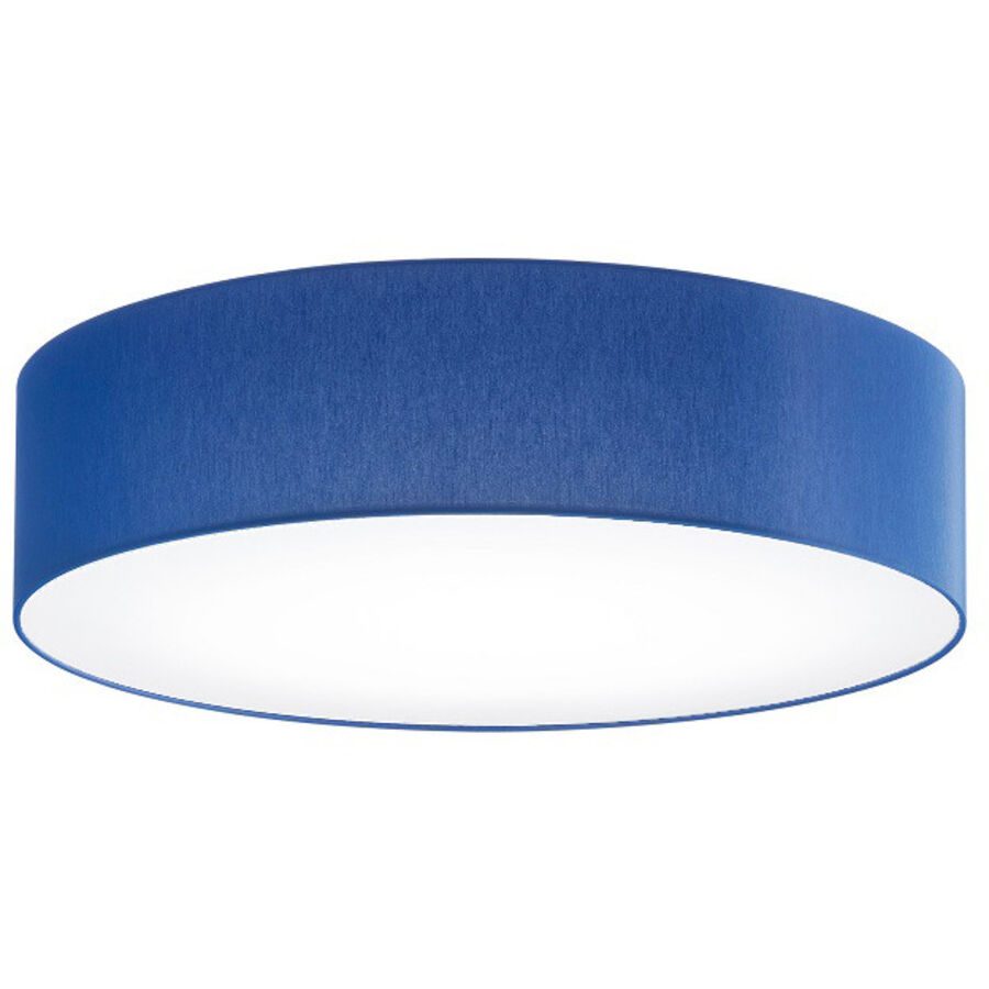 Deckenlampe Noah Blau Metall/Stoff 60 cm 16 cm - Farbe: Dunkelblau - LED - Lichtfarbe: Warmweiss - Material: Metall/ Stoff - Deckenlampe- LED