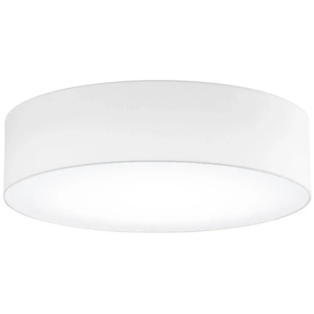 Deckenlampe Noah Weiss Metall/Stoff 60 cm 16 cm - Farbe: reinweiss - LED - Lichtfarbe: Warmweiss - Material: Metall/ Stoff - Deckenlampe- LED