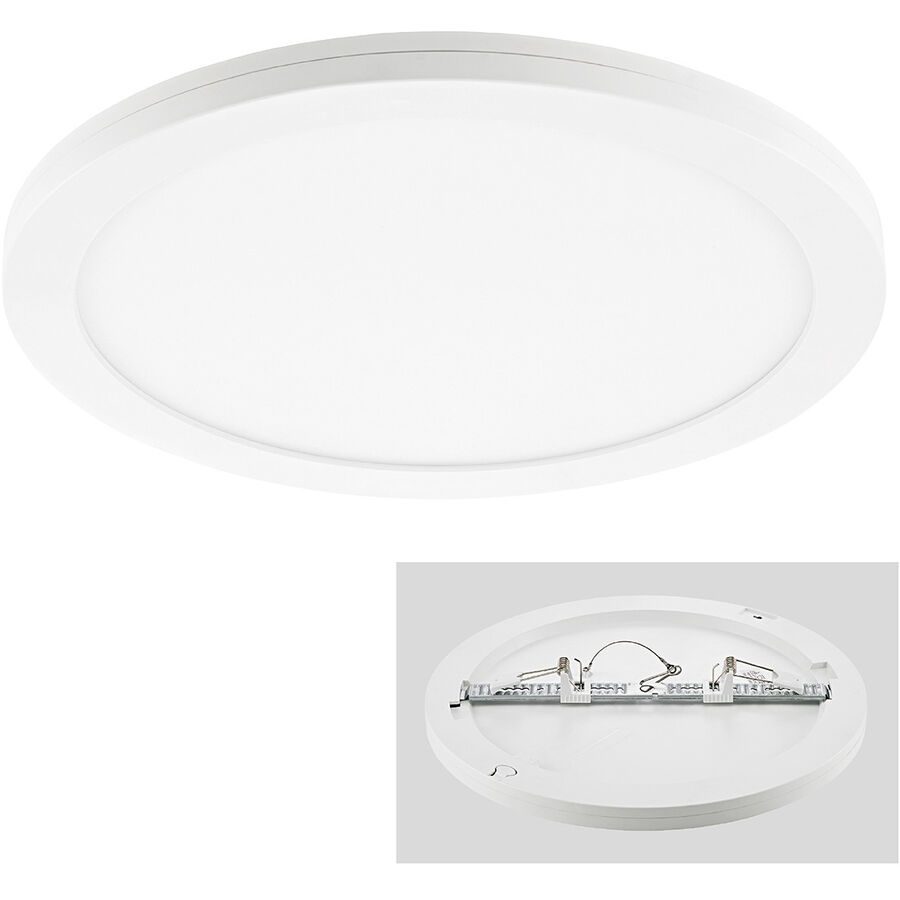 Deckenlampe Apache Weiss 33 cm 1.9 cm - LED - Lichtfarbe: Warmweiss - Tageslichtweiss - Material: Acrylglas - Deckenlampe- LED Energiesparlampe
