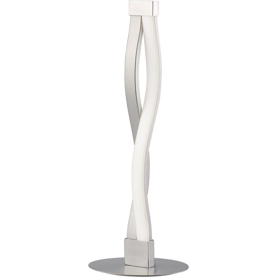 Tischlampe Kaleb Silber/Grau 15 cm 39.7 cm - Farbe: Silber/chrom - LED - Material: Metall/Aluminium/Acrylglas - Tischlampe- LED Energiesparlampe