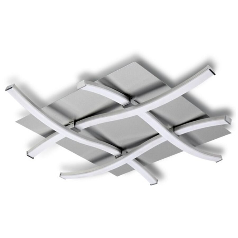Deckenlampe Gisela Silber/Grau Aluminium 57 cm 7 cm - Farbe: Silber/chrom - LED - Deckenlampe- LED Energiesparlampe