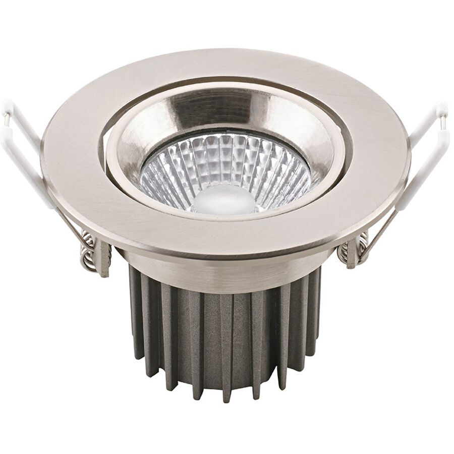 Einbaustrahler Curdin Grau Aluminium 9 cm 0 cm - Farbe: Nickel gebürstet - LED - Einbaustrahler- LED Energiesparlampe
