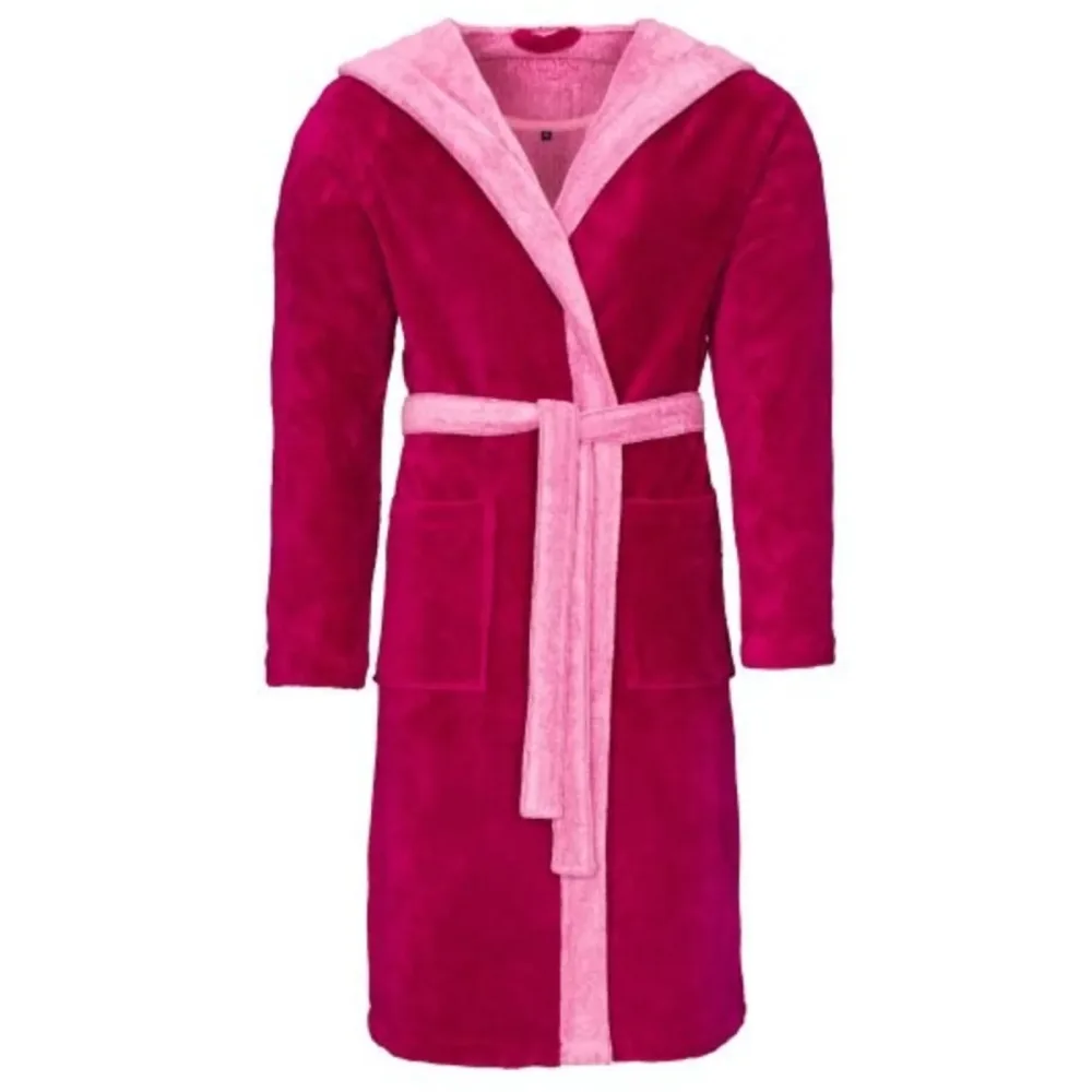 Bademantel Poppy XXL Rot Polyester XXL - Farbe: Cranberry - Bademantel