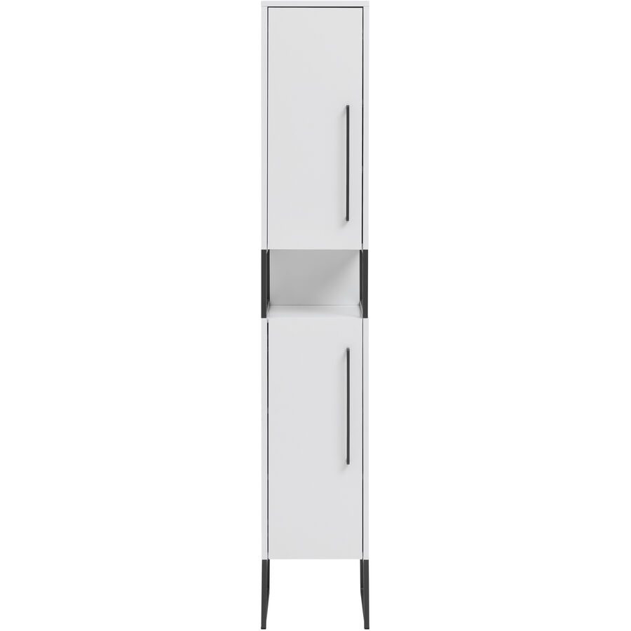 Badezimmerschrank Citron Weiss Holz 30.4 cm 33.1 cm 183.4 cm - Material: Holzwerkstoff - Badezimmerschrank