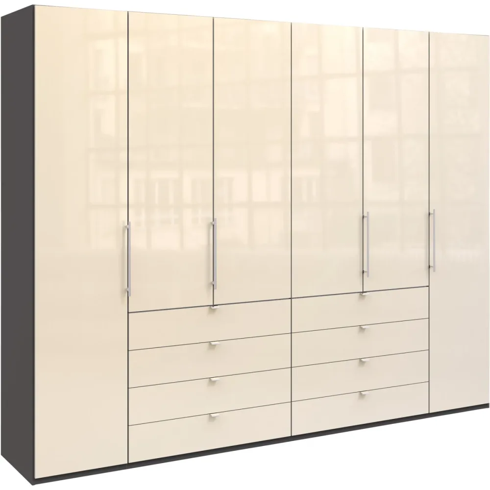Kleiderschrank Leti Braun/Grau Holzwerkstoff 300 cm 58 cm 236 cm - Farbe: taupe - Kleiderschrank