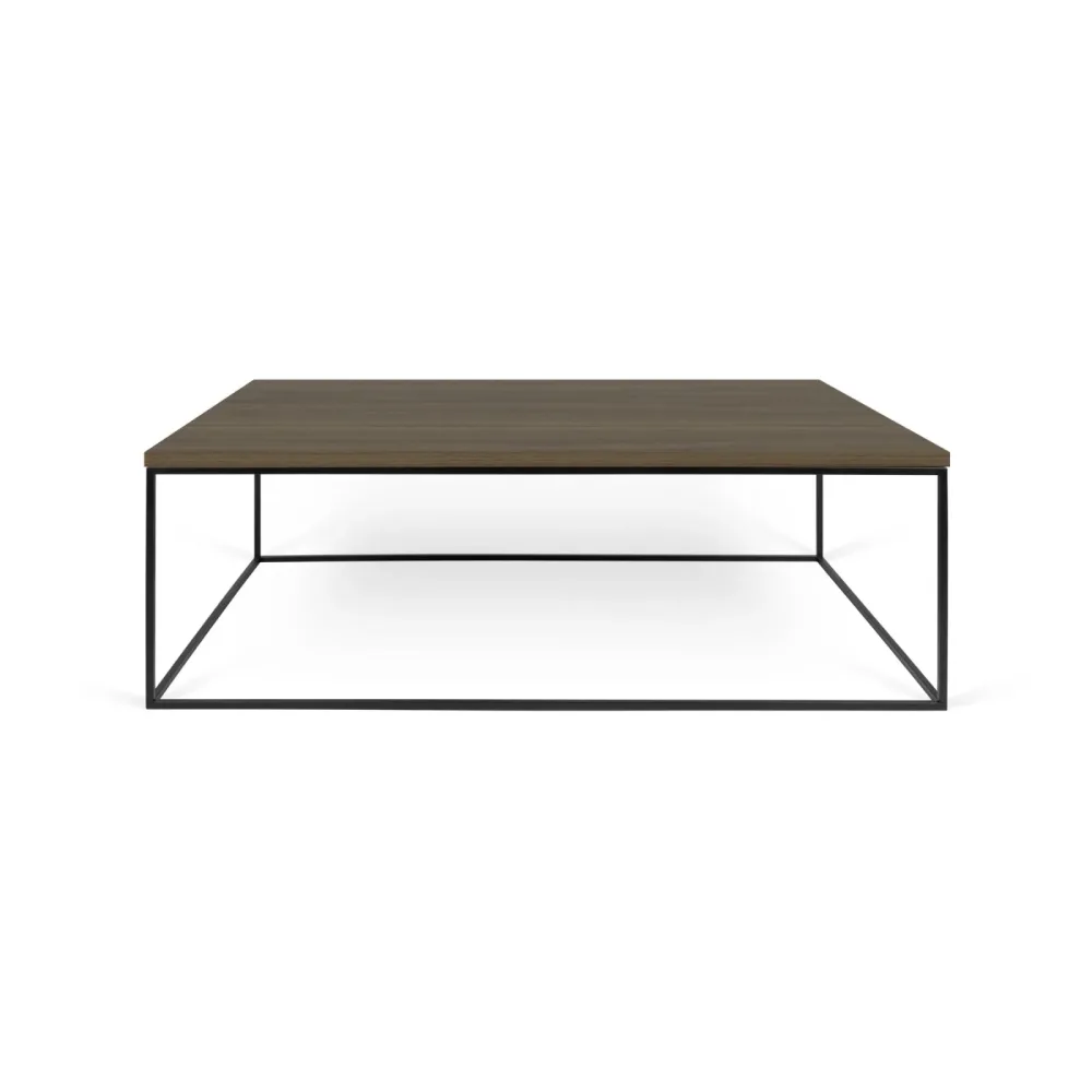 Salontisch Nissa Braun/Schwarz Holzwerkstoff/Metall 120 cm - Farbe: Nussbaum furniert, schwarz - Salontisch