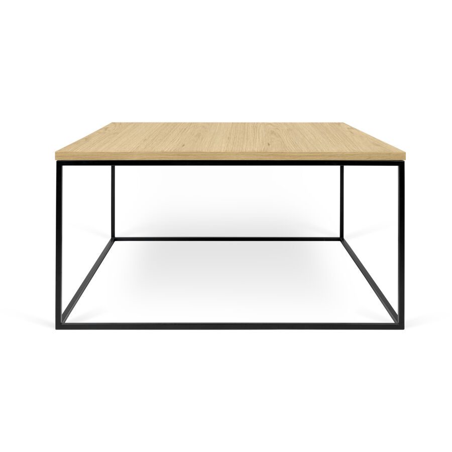 Salontisch Nissa Braun/Schwarz Holzwerkstoff 75 cm - Farbe: Eiche furniert, schwarz - Salontisch