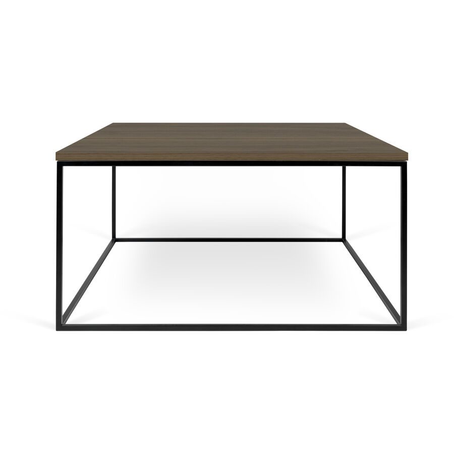 Salontisch Nissa Braun/Schwarz Holzwerkstoff/Metall 75 cm - Farbe: Nussbaum furniert, schwarz - Material: Holzwerkstoff, Metall - Salontisch