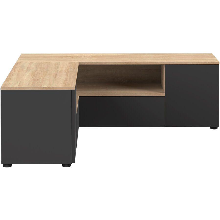 TV-Möbel Meduris Braun Holz 130 cm 46 cm 40 cm - Farbe: Eiche Dekor - Material: Holzwerkstoff - TV-Möbel
