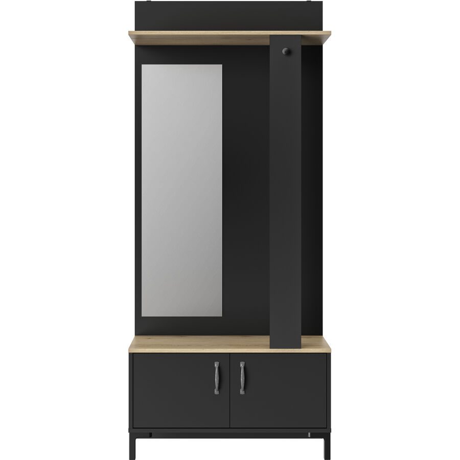 Garderobe Santiago Braun Holz 81 cm 190 cm - Farbe: Eiche Dekor - Material: Holzwerkstoff - Garderobe