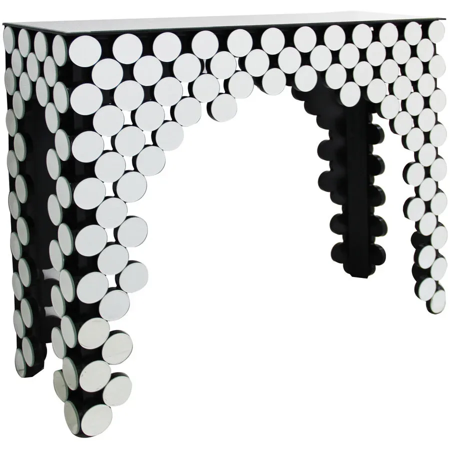 Konsole Roy Silber/Schwarz Glas 111 cm - Farbe: Spiegelglas - Konsole