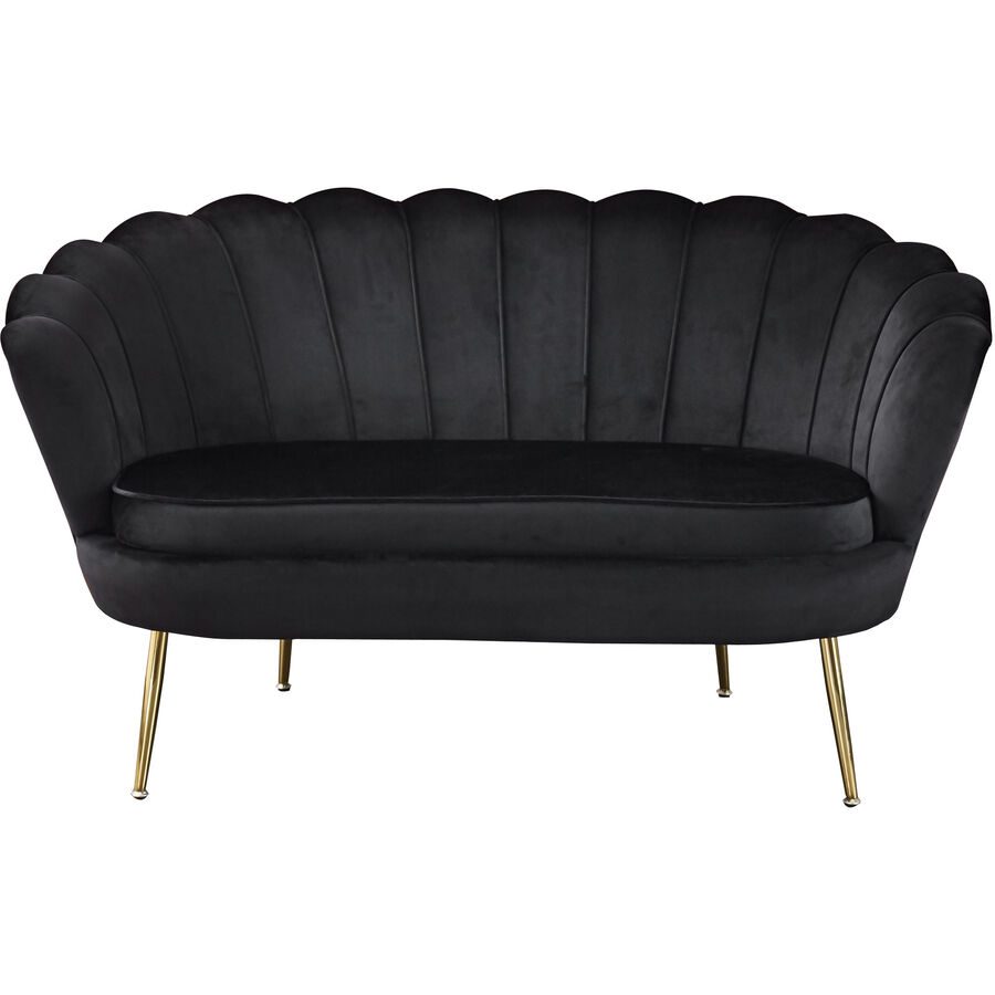 Sofa Pedro Schwarz Stoff 136 cm 76 cm - Material: Samt - Sofa