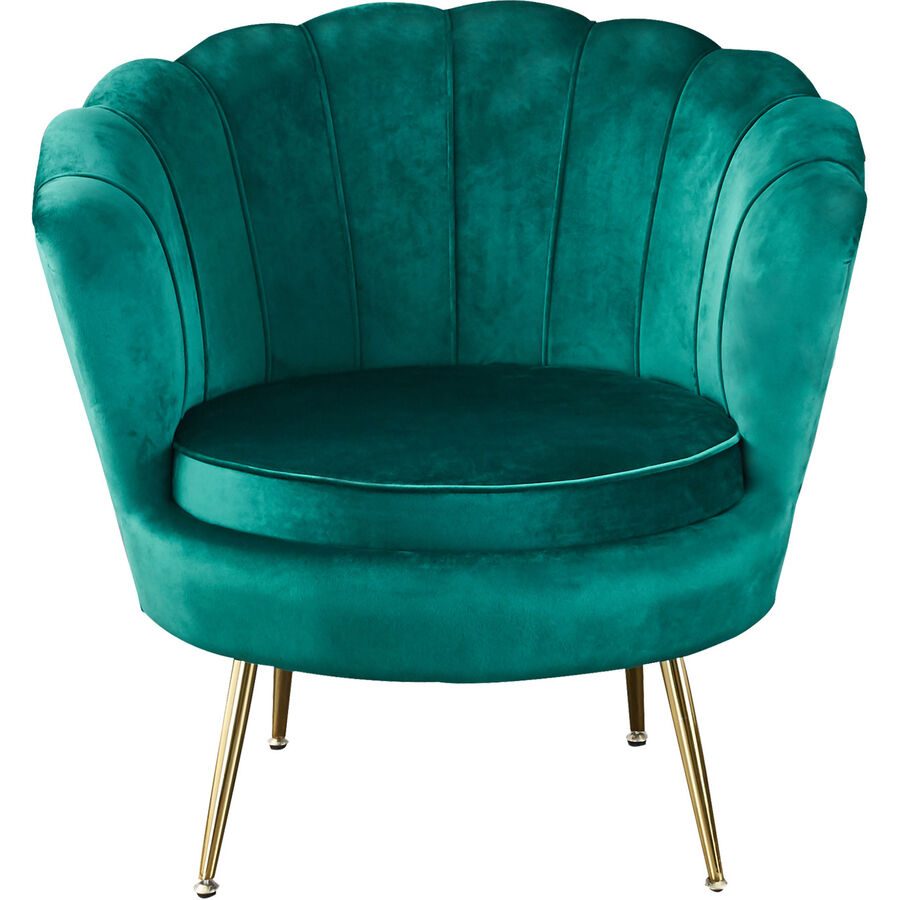 Sessel Saija Grün/Gold Samt/Metall 76 cm 76 cm - Farbe: Grün, Gold - Material: Samt, Metall - Sessel