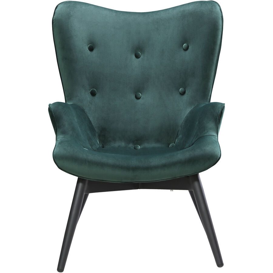 Sessel Tarik Grün/Schwarz Samt/Metall 80 cm 99 cm - Farbe: Grün, Schwarz - Material: Samt, Metall - Sessel