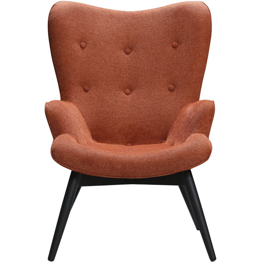 Sessel Tarik Rot/Schwarz Stoff/Metall 80 cm 99 cm - Farbe: Rost, Schwarz - Material: Strukturstoff, Metall - Sessel
