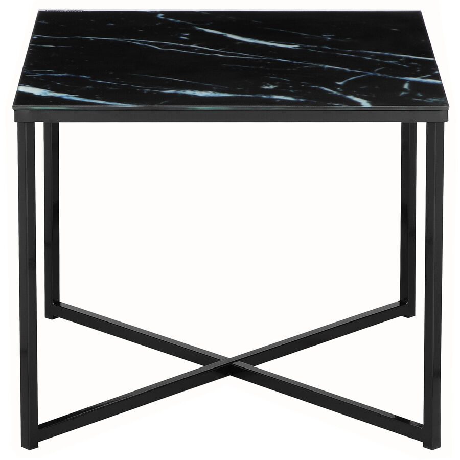 Beistelltisch Gahte Schwarz Glas 50 cm - Beistelltisch