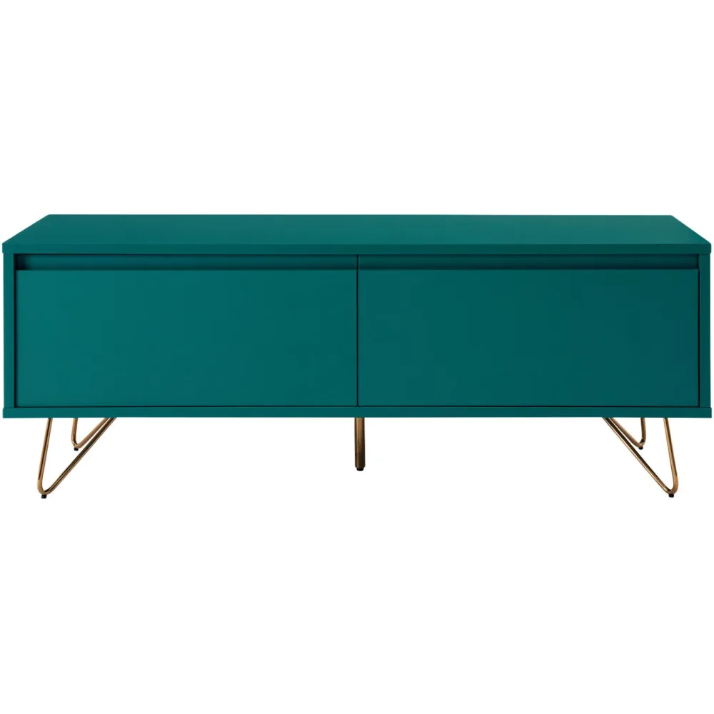Lowboard Astrix Blau/Gold MDF/Metall 120 cm 45 cm 40 cm - Lowboard