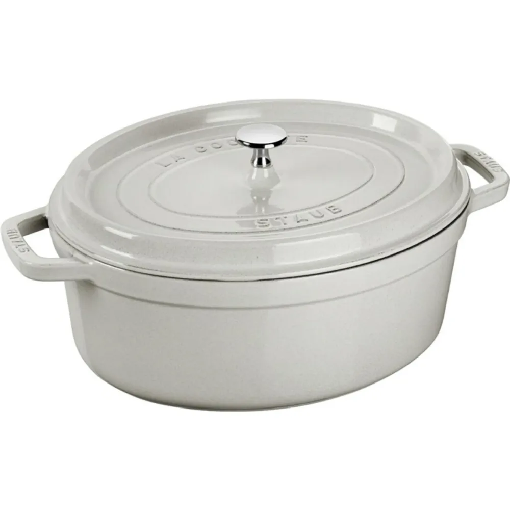 Gusseisen-Topf STAUB Weiss Gusseisen/Eisen 18 cm 37 cm - Farbe: white truffle - Gusseisen-Topf