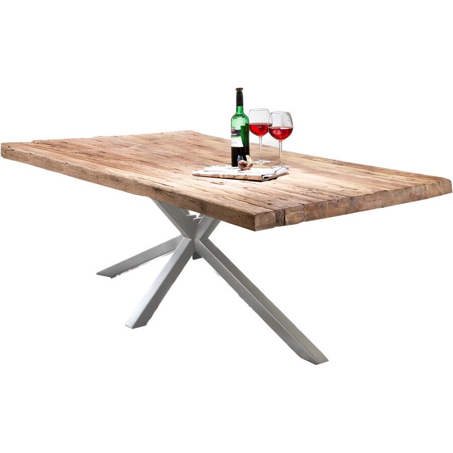 Esstisch Janosch Braun Holz 220 cm - Farbe: natur - Material: Teak - Esstisch