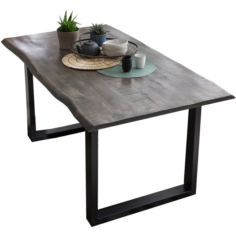 Esstisch Locarno Grau Holz 160 cm - Material: Mango - Esstisch