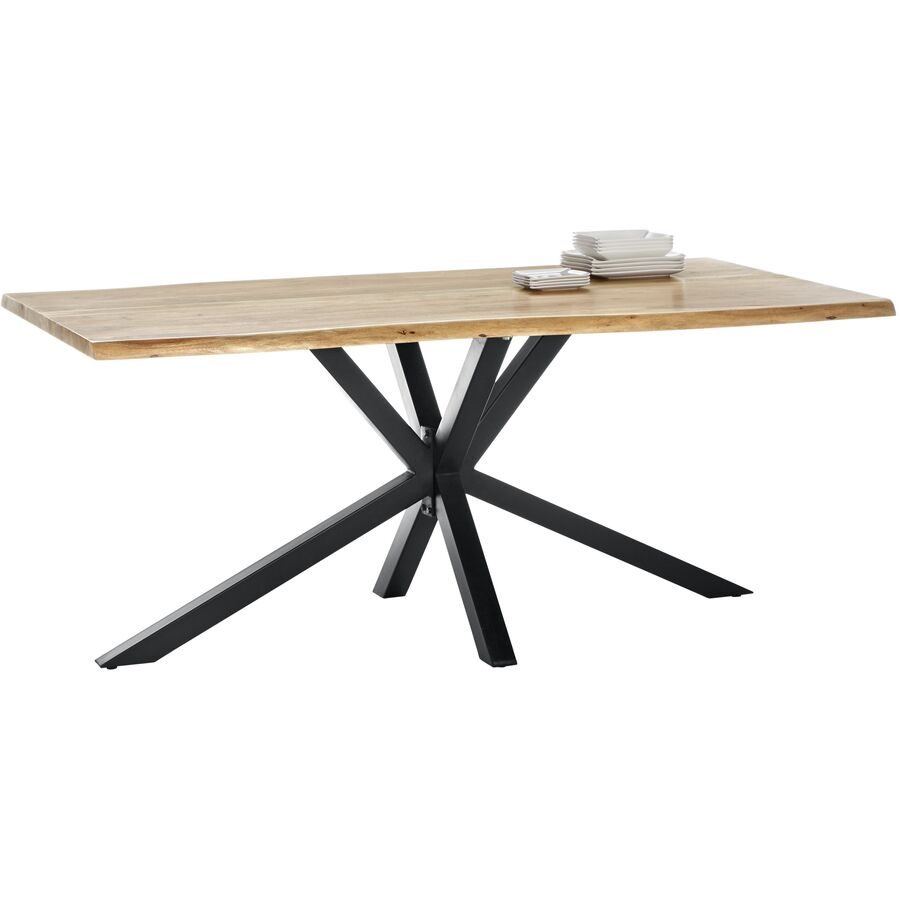 Esstisch Gordon Schwarz Holz 200 cm - Farbe: Antikschwarz - Material: Akazie - Esstisch