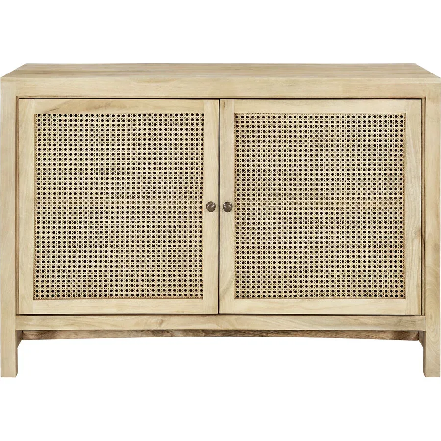 Highboard Nissa Braun Holz/Rattan 118 cm 82 cm - Farbe: natur - Material: Mango Holz/Rattan - Highboard