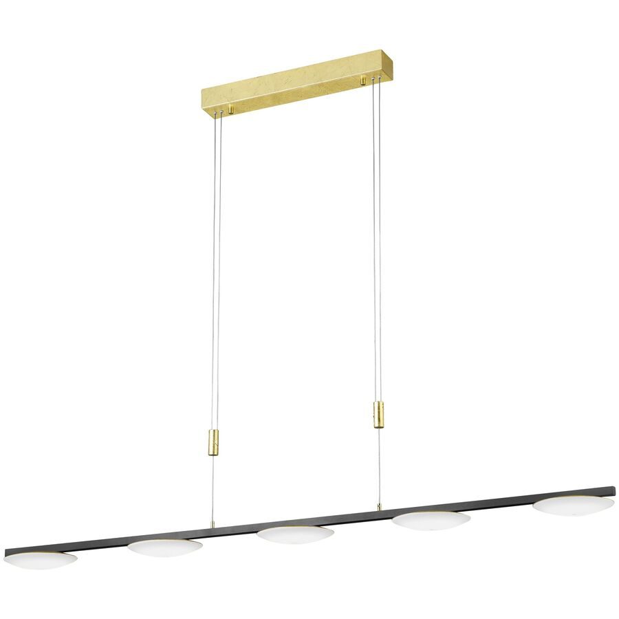 Designer-Pendellampe Bankamp Pure up gold - Farbe: Blattgoldoptik/schwarz - LED - Lichtfarbe: Extra warmweiss - Material: Metall -