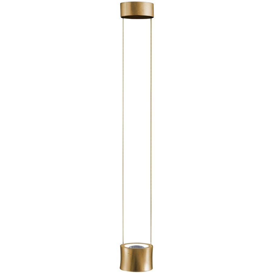 Designer-Pendellampe Bankamp Impulse gold 1-flammig - Farbe: Blattgoldoptik mit schwarz abgesetzt - LED - Lichtfarbe: Extra warmweiss - Material: