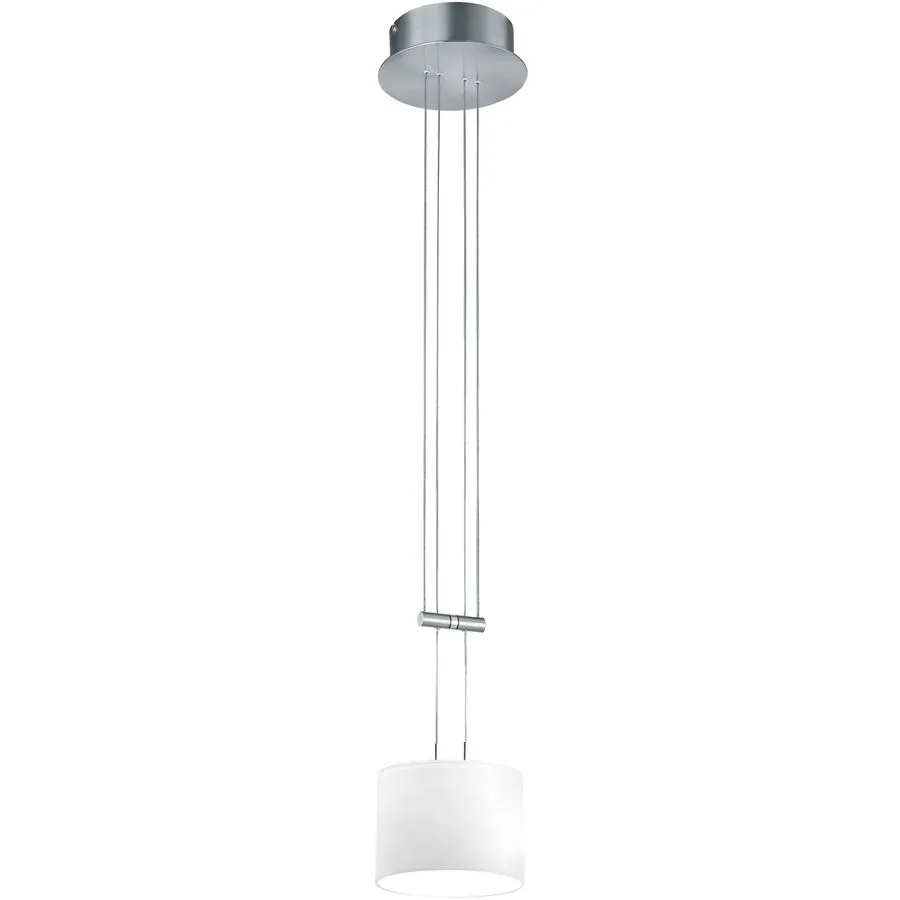 Designer-Pendellampe Bankamp Grazia Nickel matt 1-flammig dimmbar D 16 cm - Farbe: Nickel matt/Chrom abgesetzt - LED - Lichtfarbe: Extra warmweiss -