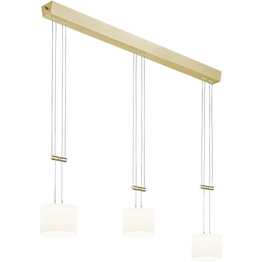 Designer-Pendellampe Bankamp Grazia Messing matt 3-flammig dimmbar - LED - Lichtfarbe: Extra warmweiss - Material: Glas - Designer-Pendellampe- LED