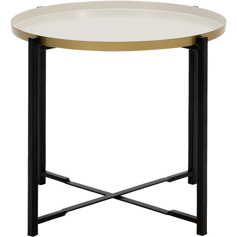 Beistelltisch Rondo Beige Metall 45 cm - Beistelltisch
