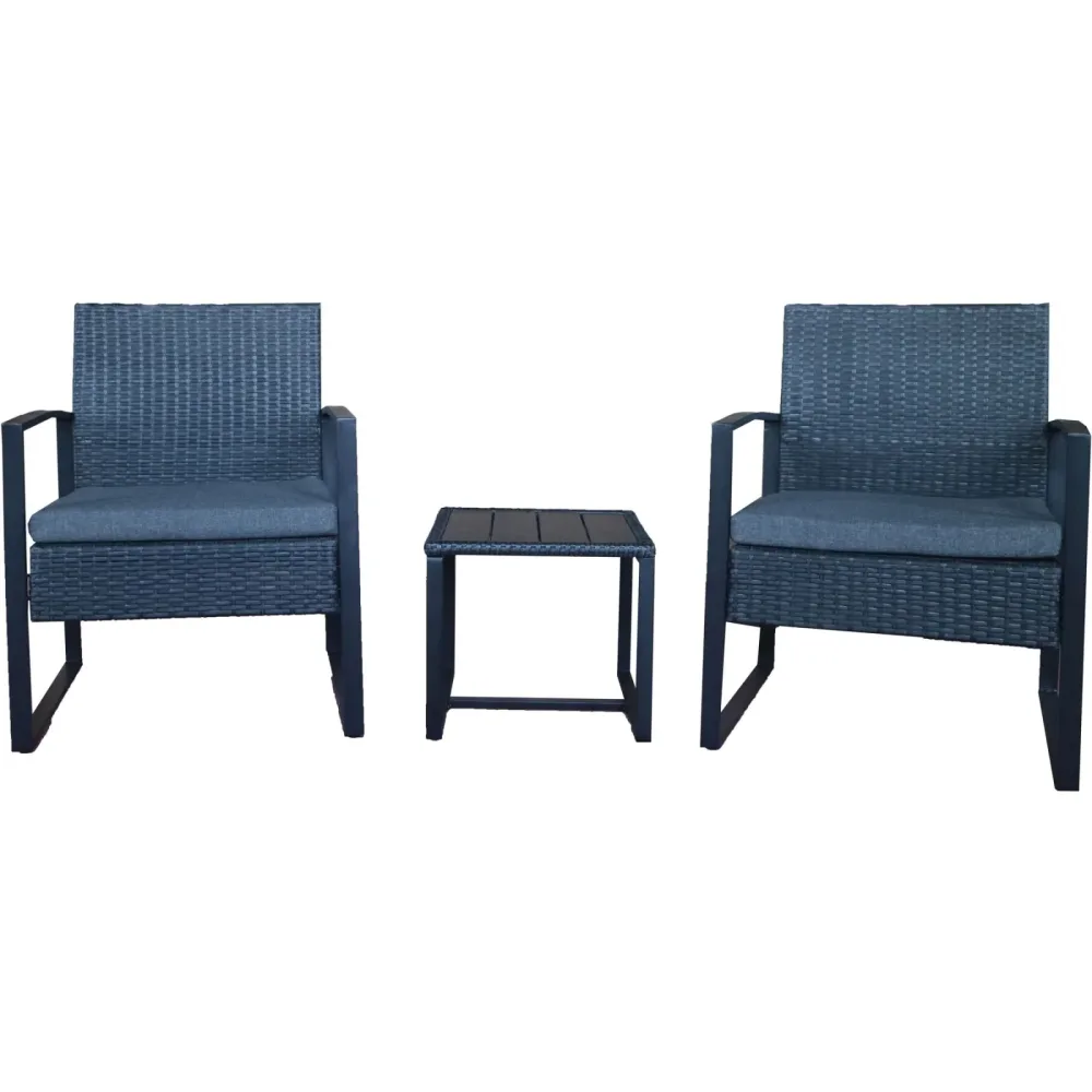 Balkon-Set Stormi Grau Kunststoff 0 cm 0 cm - Farbe: anthrazit - Material: Kunstrattan - Balkon-Set