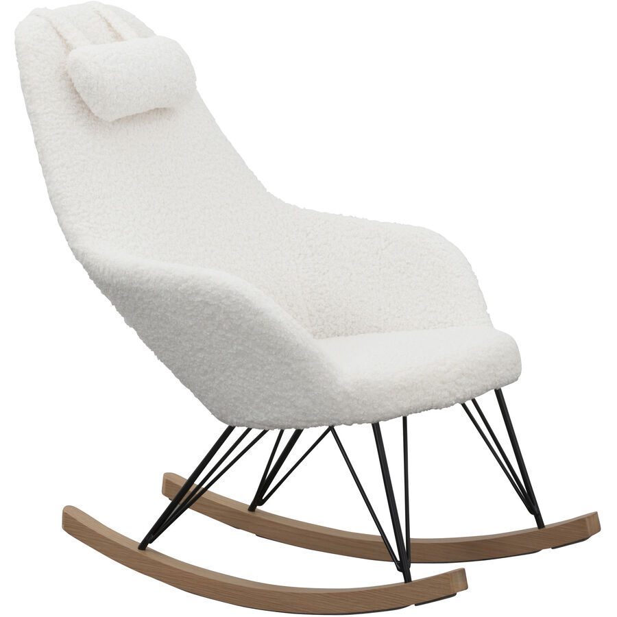 Schaukelstuhl Teddy II Weiss Stoff 67 cm - Schaukelstuhl