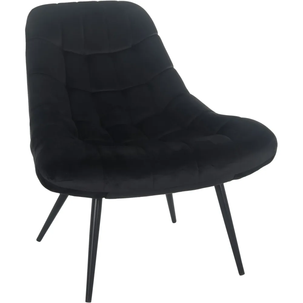 Sessel Bruce Schwarz Samt/Metall 76 cm 85.6 cm - Material: Samt, Metall - Sessel