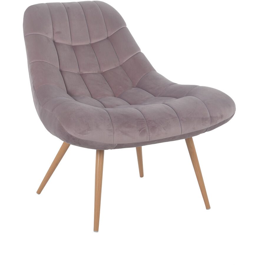 Sessel Bruce Rosa/Beige Samt/Metall 76 cm 85.6 cm - Farbe: Rosa, Beige - Material: Samt, Metall - Sessel
