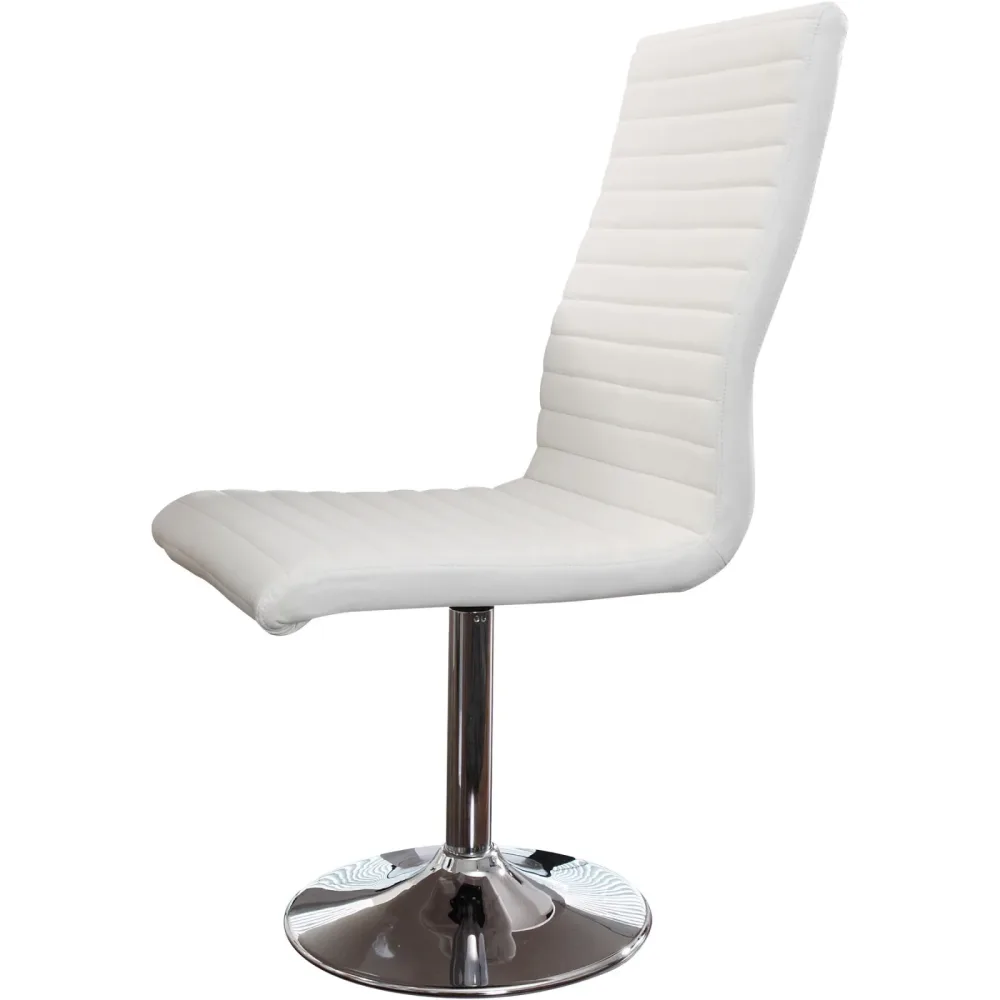 Stuhl Clay Weiss Leder 45 cm Drehbar - Material: Textilleder - Stuhl