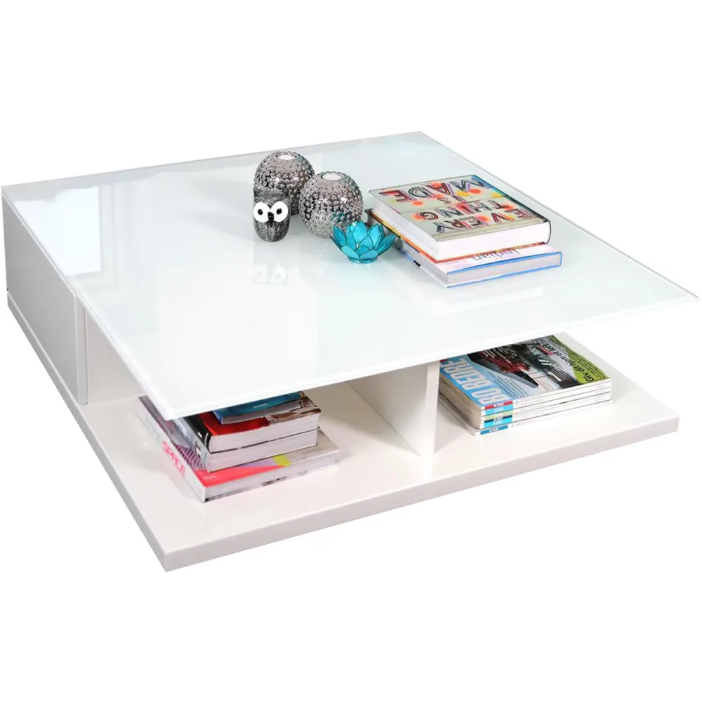 Salontisch Jonny Weiss Holz/MDF 100 cm - Material: Holz, MDF - Salontisch