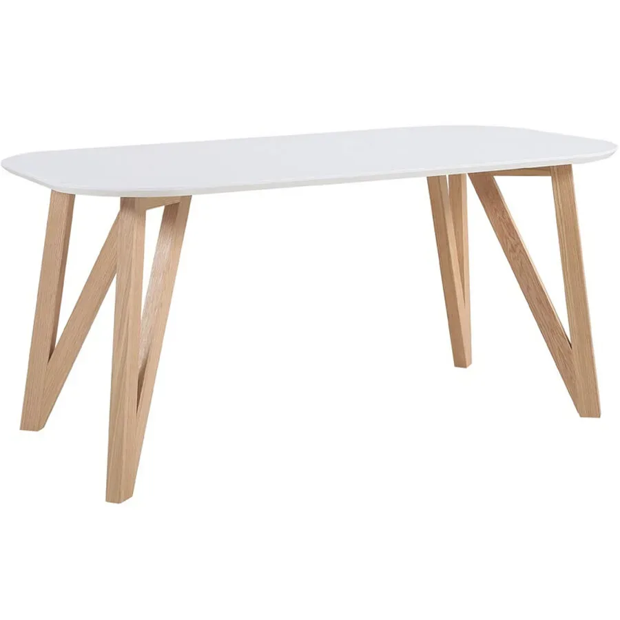 Esstisch Dijon Braun/Weiss Holz 200 cm - Farbe: weiss Eiche - Esstisch