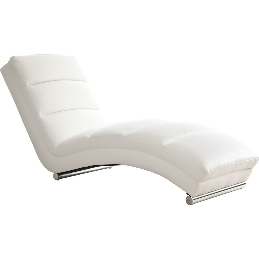 Liege Flint Weiss/Silber Kunstleder/Metall 60 cm 171 cm - Farbe: Weiss, Silber - Material: Kunstleder, Metall - Liege