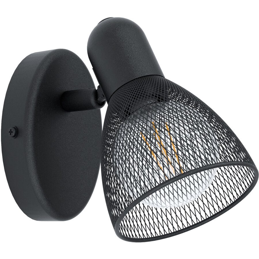 Eglo Wandlampe Corovigno Schwarz Stahl 10.5 cm - Wandlampe