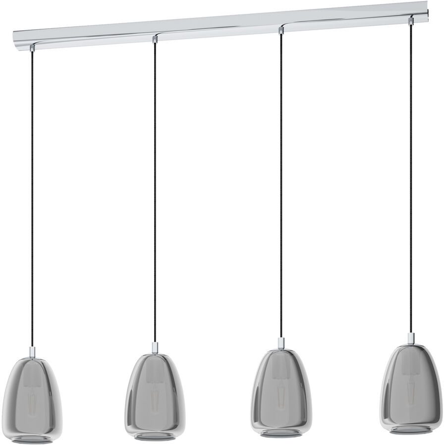 Eglo Pendellampe Alobrase Grau Stahl/Glas 15 cm 110 cm - Farbe: chrom - Material: Stahl/ Glas - Pendellampe