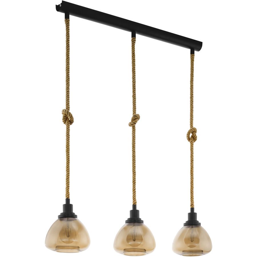 Eglo Pendellampe Rampside Schwarz Stahl/Glas 19.5 cm 123 cm - Material: Stahl/ Glas - Pendellampe