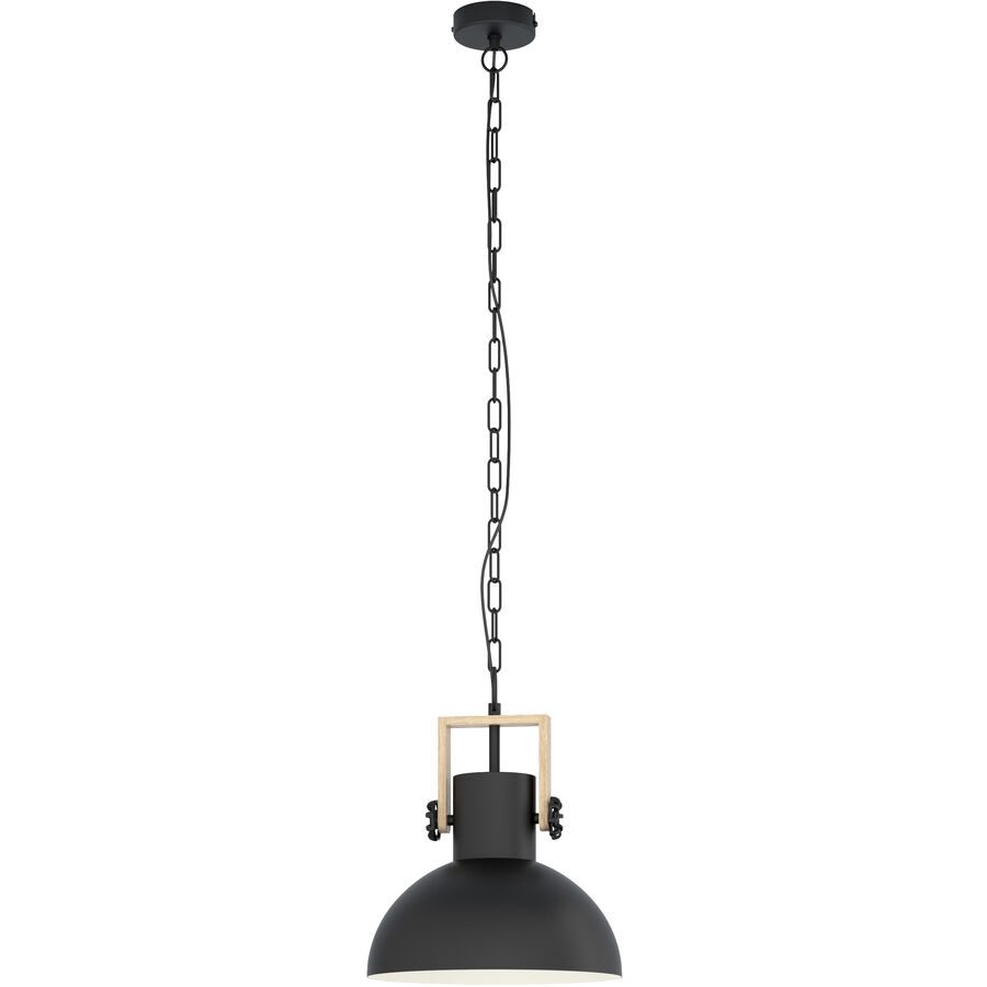 Eglo Pendellampe Lubenham Schwarz Stahl/Holz 110 cm - Material: Holz/Stahl - Pendellampe