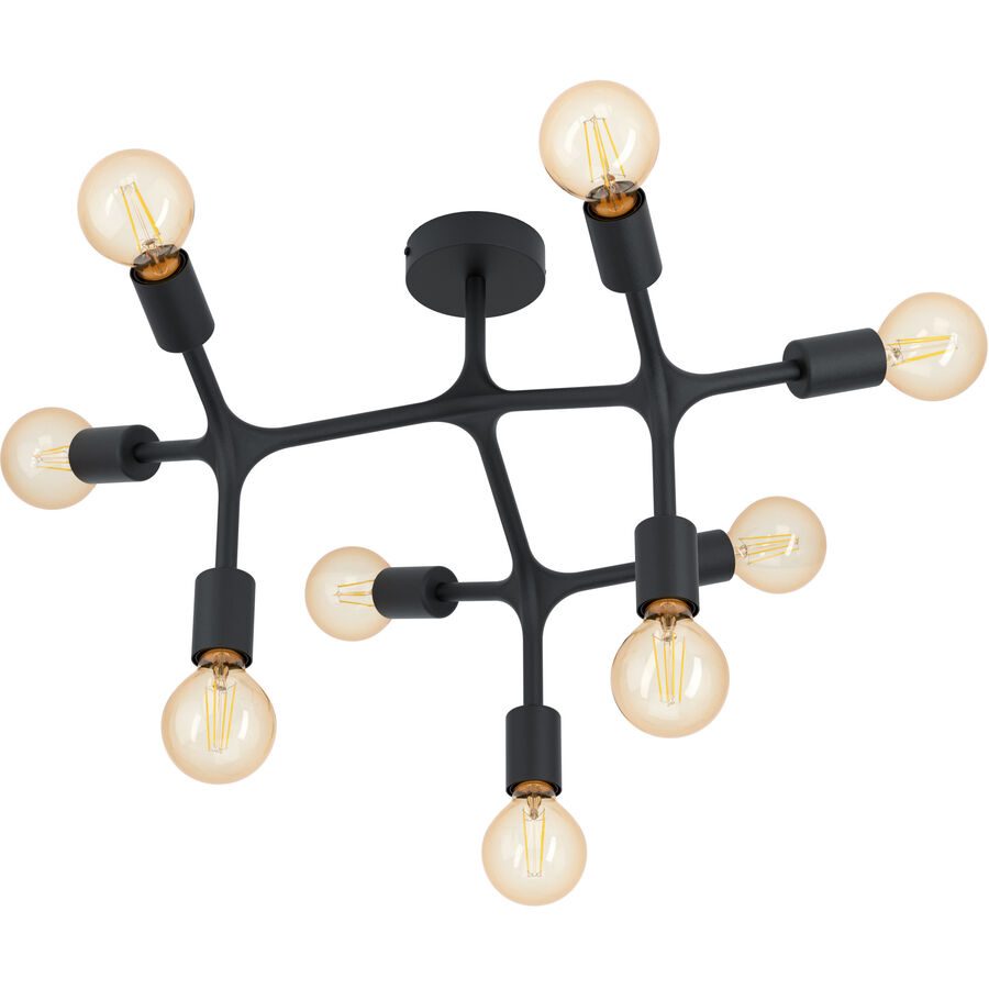 Eglo Deckenlampe Bocadella I Schwarz Stahl 36.5 cm - Deckenlampe